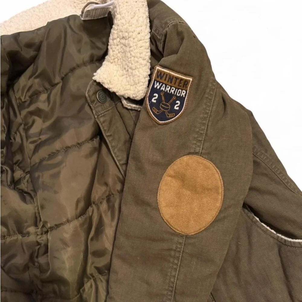 Little boys Gymboree Sherpa Collar Olive green Jacket